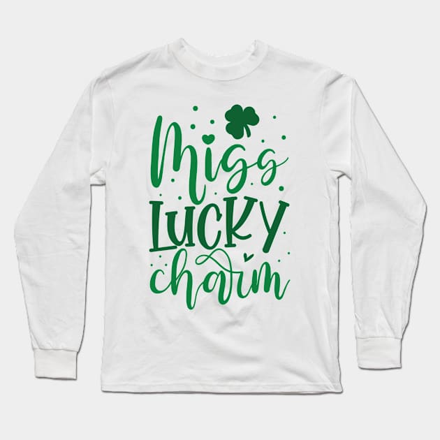 MISS LUCKY CHARM Long Sleeve T-Shirt by MZeeDesigns